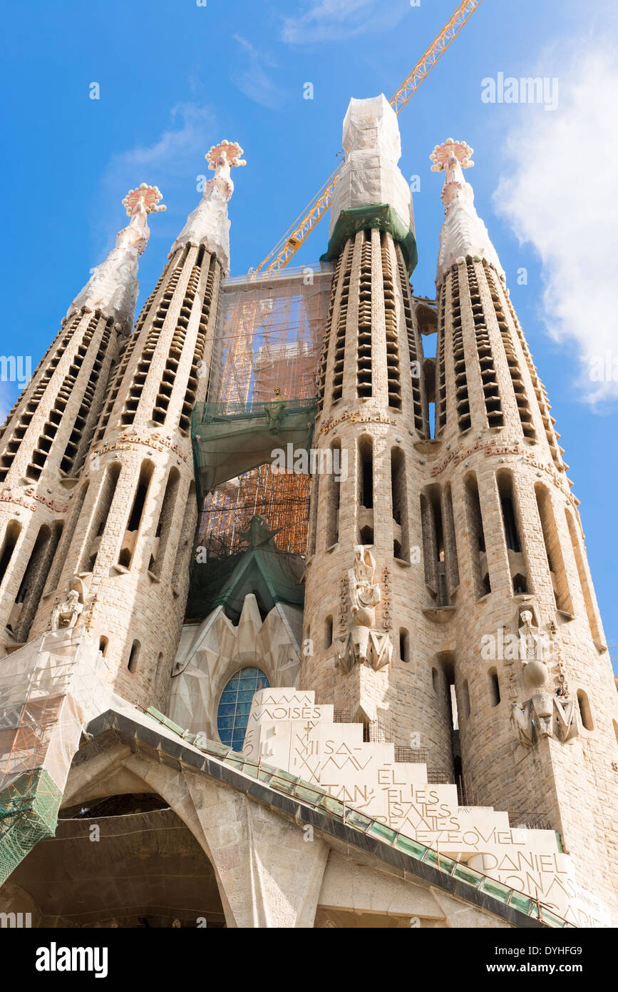 La Sagrada Familia, célèbre et magnifique cathédrale bâtiment dans Barcelone. Antoni Gaudi a consacré son dernier projet à 40 ans Banque D'Images