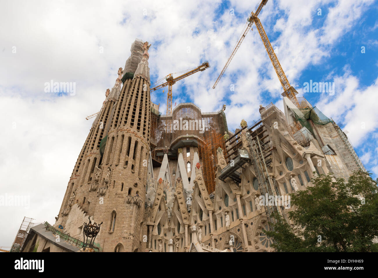 La Sagrada Familia, l'emblématique bâtiment de la cathédrale de Barcelone. Antoni Gaudi a consacré sa dernière cathédrale néogothique à 40 ans Banque D'Images