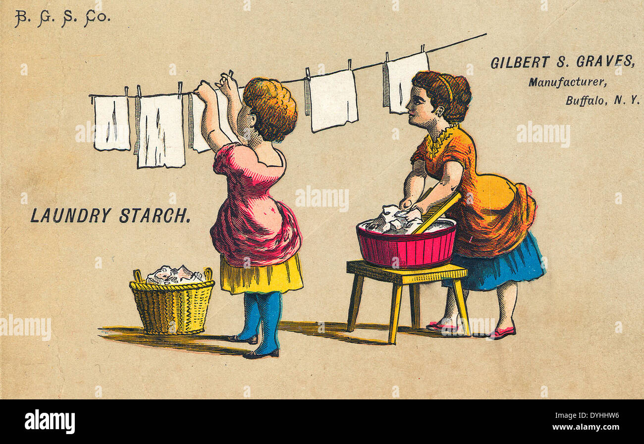 L'amidon blanchisserie annonce, vers 1870 - Gilbert S Graves Fabricant Buffalo, New York Banque D'Images