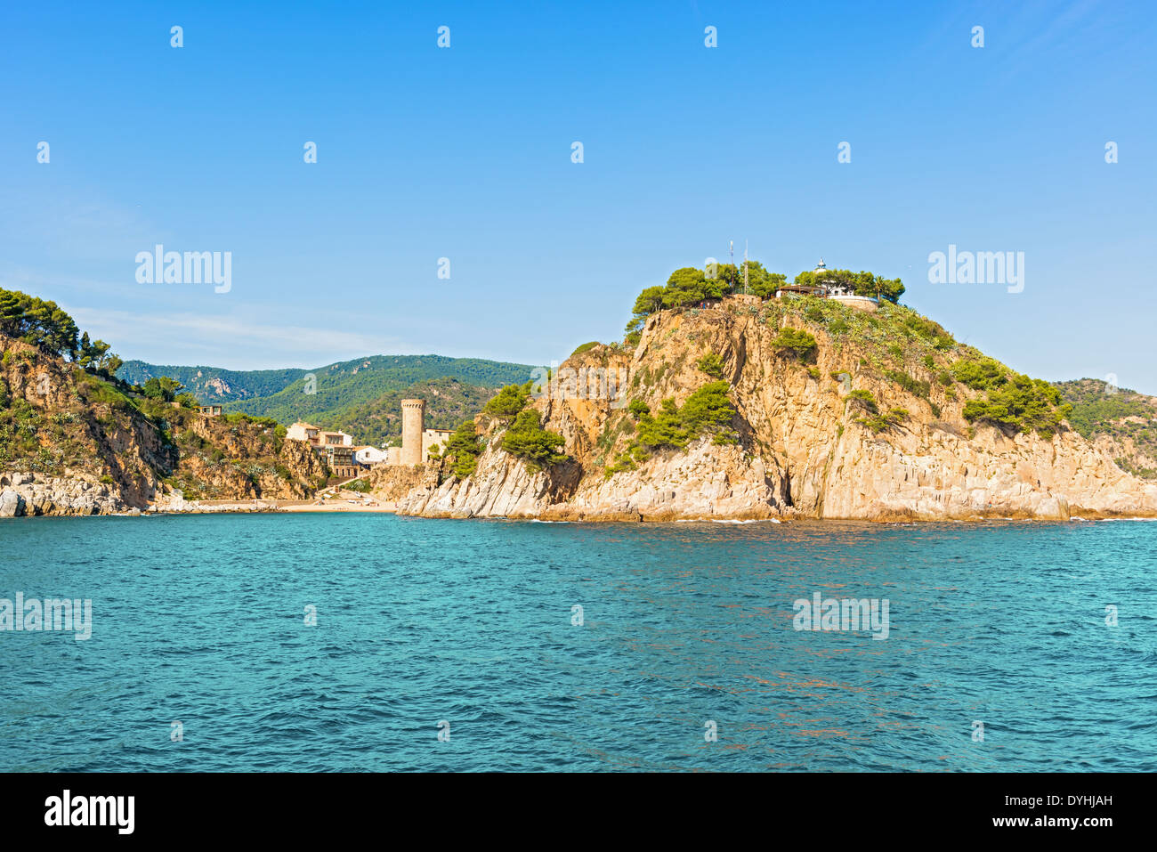 Tossa de Mar, Espagne - 13 Octobre : lieu touristique et célèbre château médiéval à Tossa de Mar, sur la Costa Brava en Catalogne, Banque D'Images