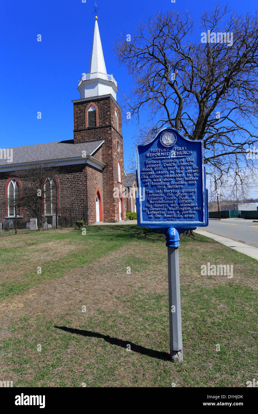 Historique Première Église réformée Hackensack New Jersey Banque D'Images