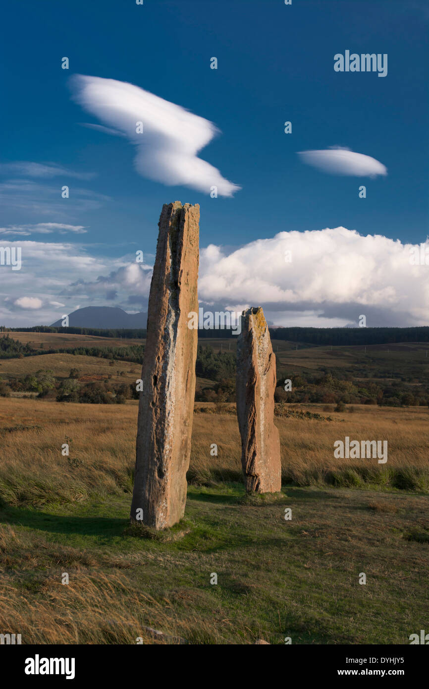 Pierres de l'île d'arran machrie moor Banque D'Images