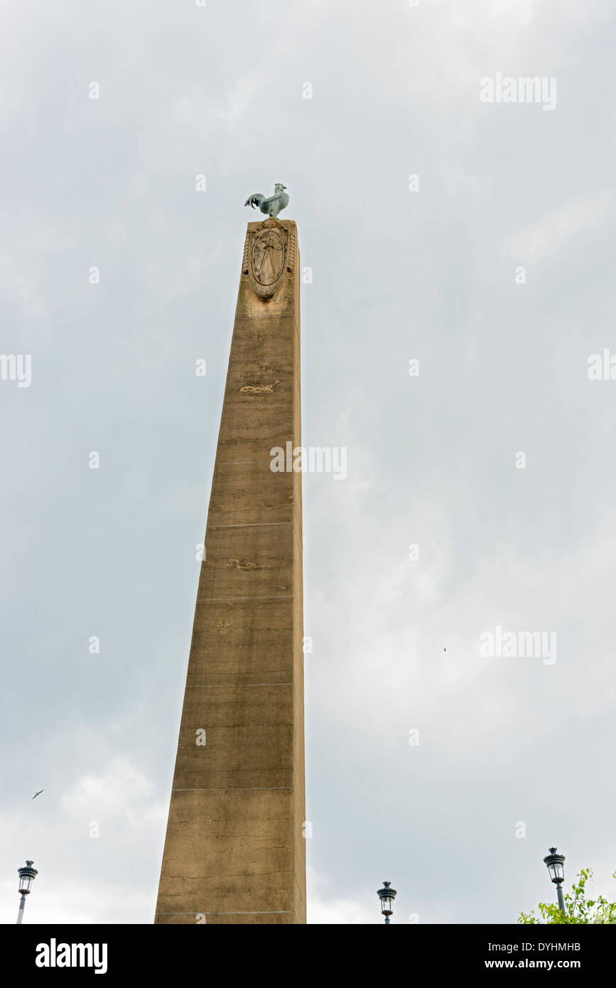 Coq en français monument square dans la ville de Panama, Casco Viejo Banque D'Images