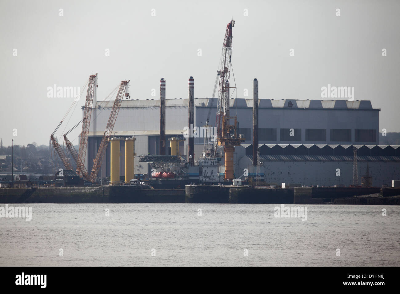 Le chantier naval Cammell Laird à Birkenhead, Royaume-Uni. Banque D'Images