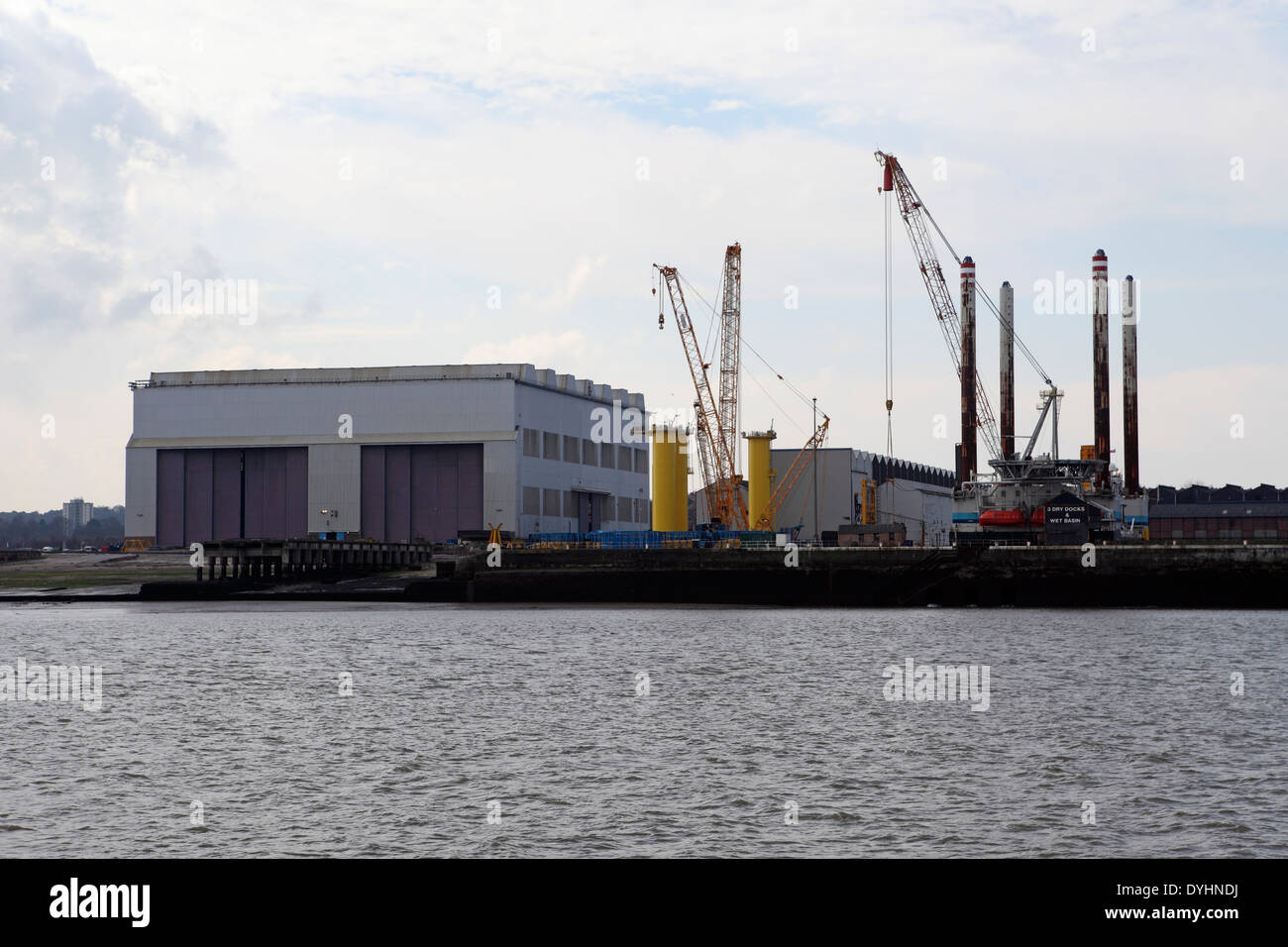 Le chantier naval Cammell Laird à Birkenhead, Royaume-Uni. Banque D'Images