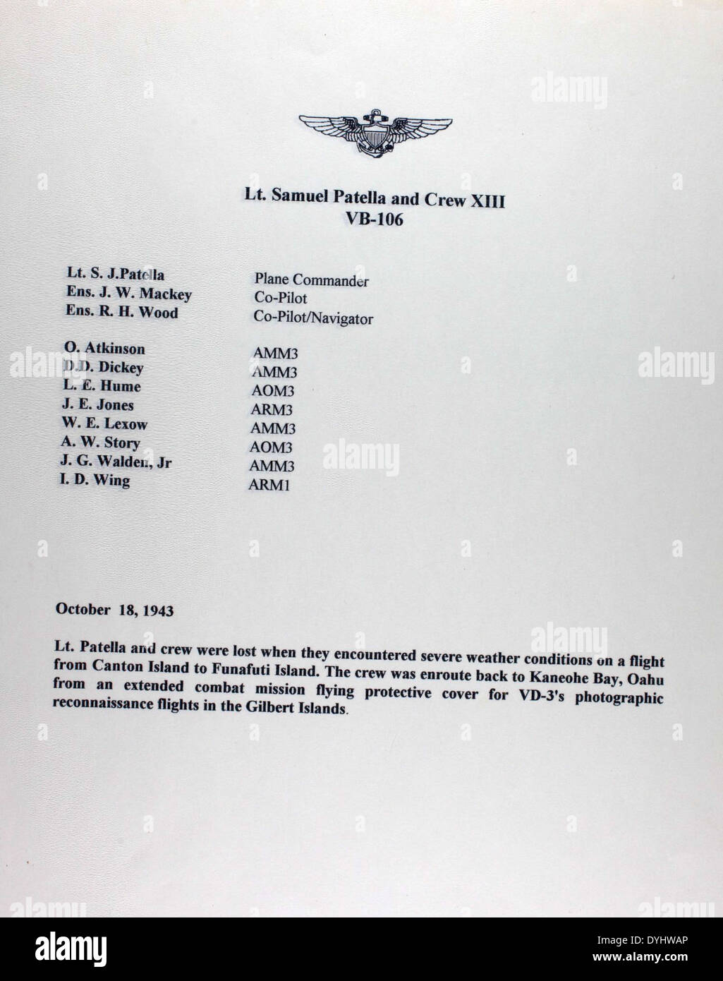 Le Consolidated PB4Y-1 Privateer of Patrol Squadron 106 (VPB-106) a joué un rôle important pendant la IIe Guerre mondiale. L'escadron a effectué des patrouilles de reconnaissance à longue portée et anti-sous-marines, soutenant les opérations navales sur le théâtre Pacifique. Cet avion était un outil essentiel dans la lutte contre les forces navales japonaises pendant la guerre. Banque D'Images