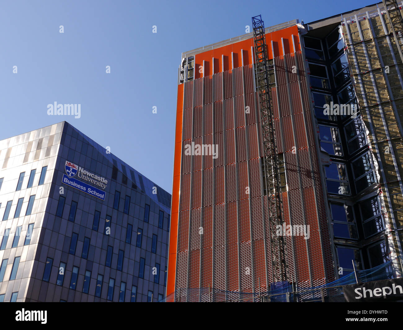 Architecture moderne - Construction d'un immeuble à bureaux, Science City, Gallowgate, Newcastle upon Tyne, England, UK Banque D'Images