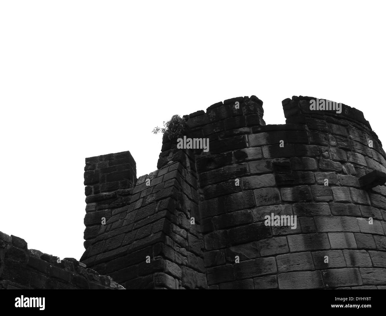 Vue partielle de la tour médiévale historique situé dans la ville de Durham, Newcastle upon Tyne, England, UK Banque D'Images