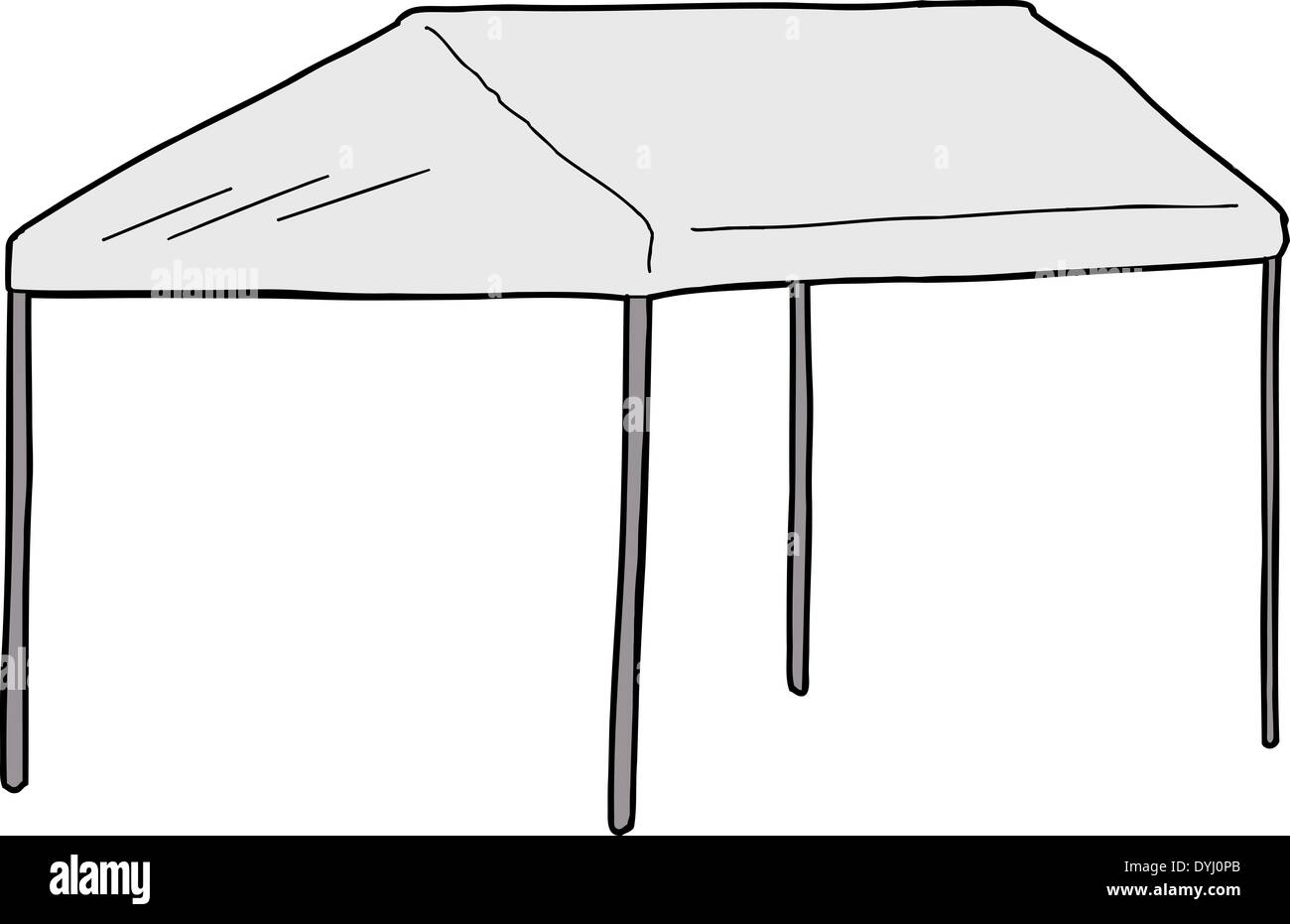 Grande tente abri pour voiture sur fond isolé Banque D'Images