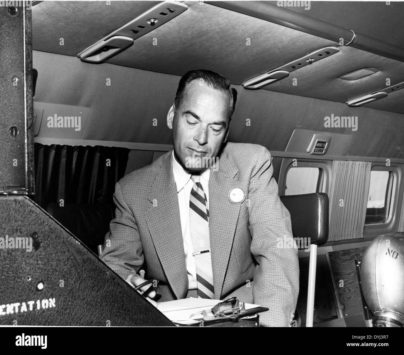 Convair 240 Jim Bennett, ingénieur de vol de clés sur une série twin Convair Banque D'Images