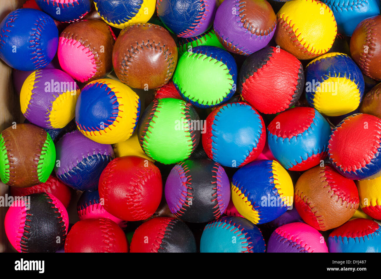Boules de cuir fait main traditionnel tel qu'utilisé dans les jeux de pelote basque et jai alai Banque D'Images