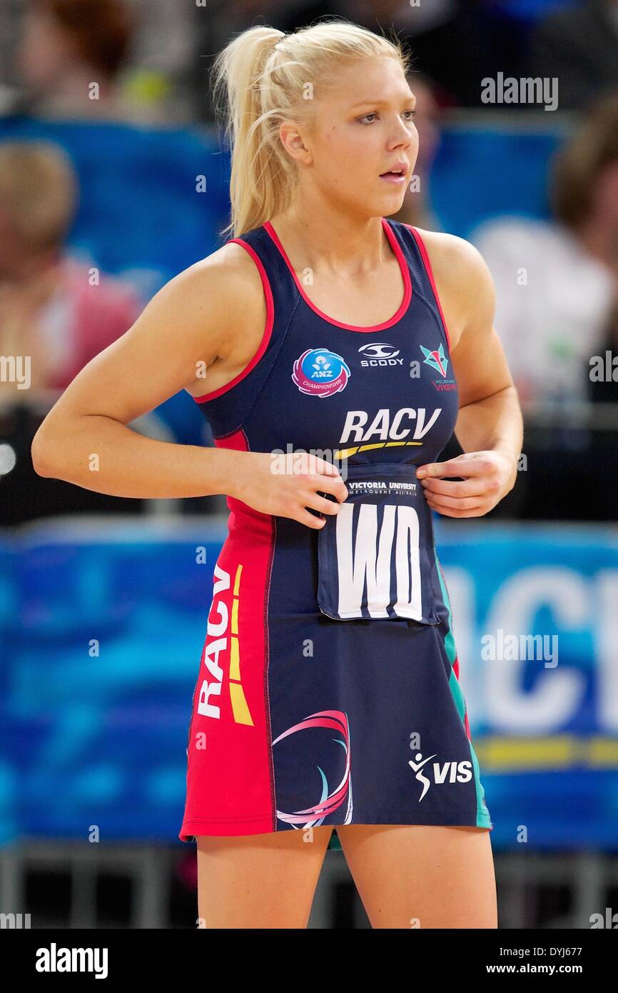 Melbourne, Victoria, Australie. Apr 19, 2014. KATE MALONEY du Melbourne vixens en action au cours de la Rd 8 Melbourne Vixens v Adelaide 2014 Thunderbirds Netball ANZ Championships à Hisense Arena. © Tom Griffiths/ZUMA/ZUMAPRESS.com/Alamy fil Live News Banque D'Images