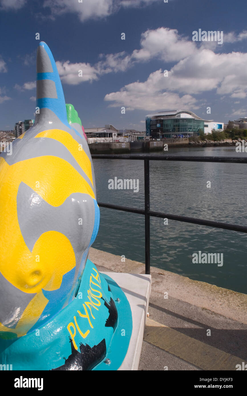 Sculpture poisson lune près de Barbican Banque D'Images