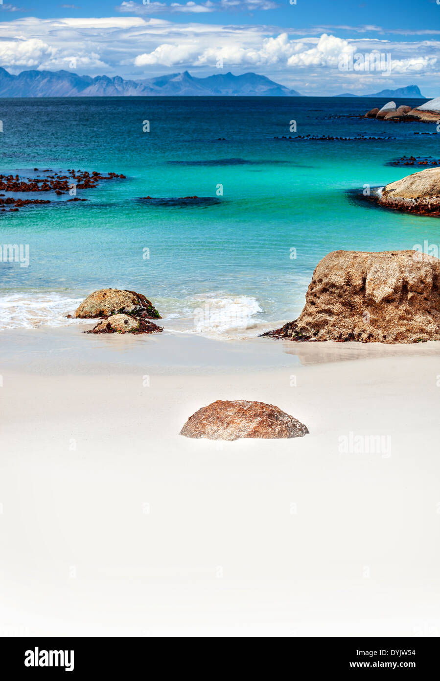 Belle plage paysage, Siamon's Town, Western Cape, Afrique du Sud billet Banque D'Images