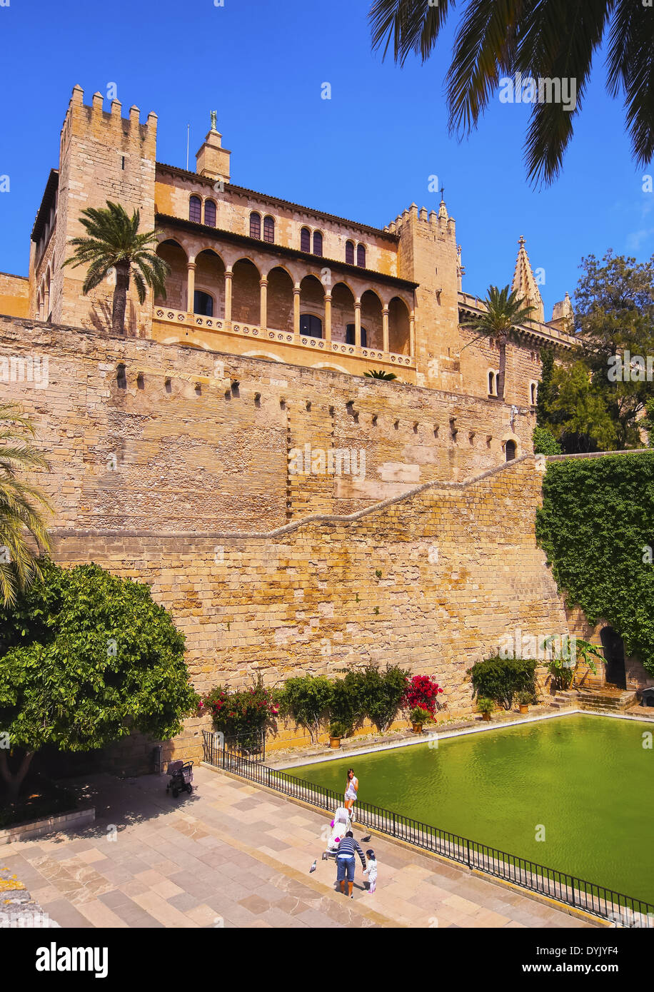 Le palais de la Almudaina - palace à Palma de Majorque, Îles Baléares, Espagne Banque D'Images