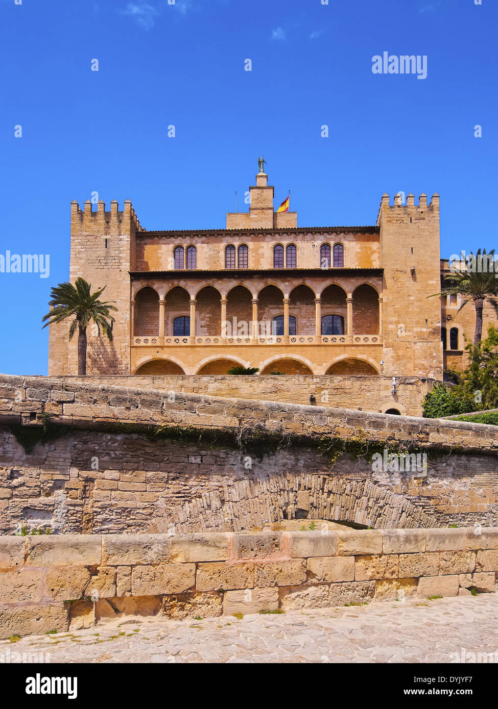 Le palais de la Almudaina - palace à Palma de Majorque, Îles Baléares, Espagne Banque D'Images
