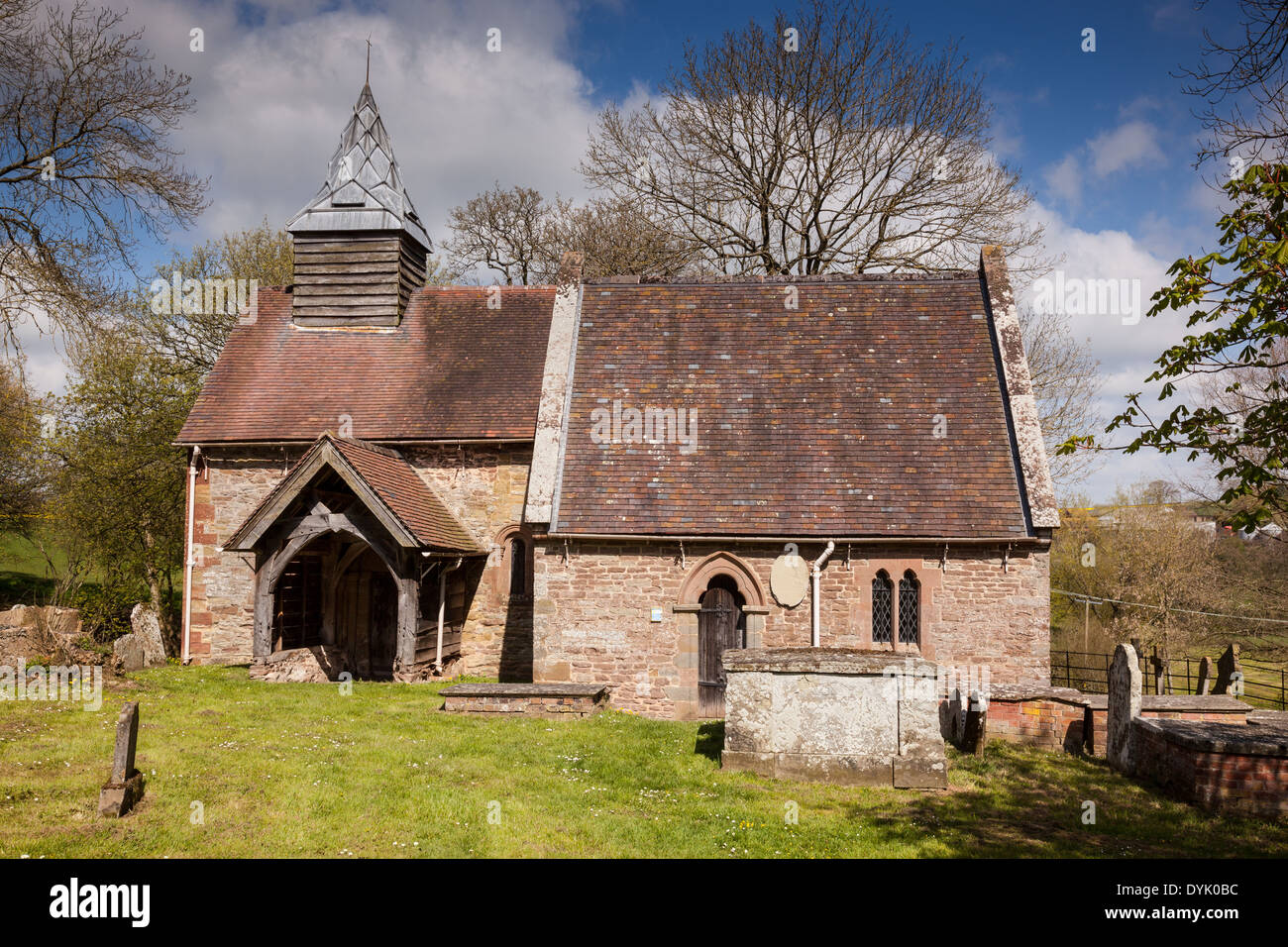 St Michael's Church, Upton Cressett, près de Morville, Bridgnorth, Shropshire Banque D'Images