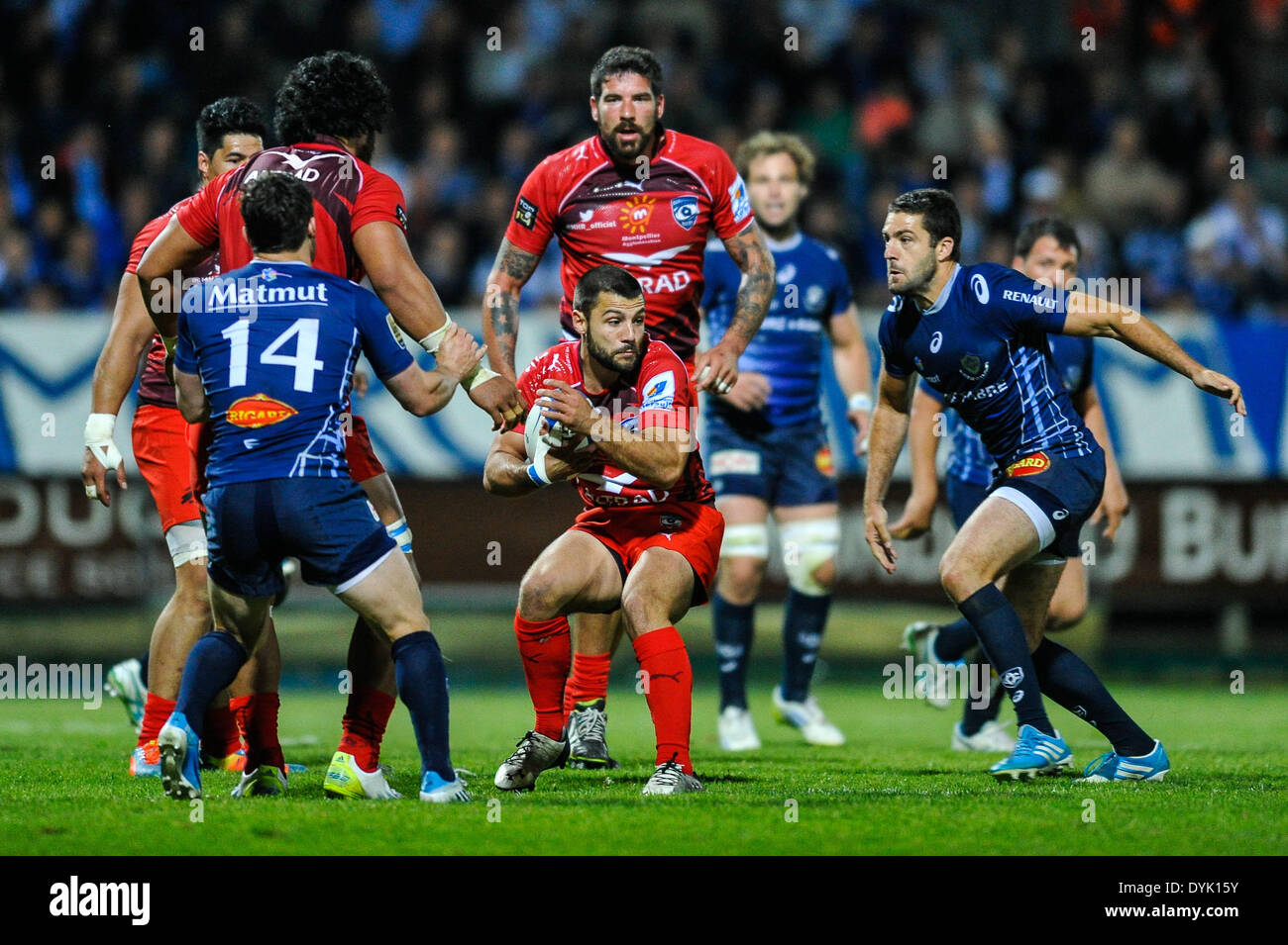 Castres, France. 18 avr, 2014. Top14 mens rugby union. Castres contre Montpellier. Jonathan PELISSIE (MHR) © Plus Sport Action/Alamy Live News Banque D'Images