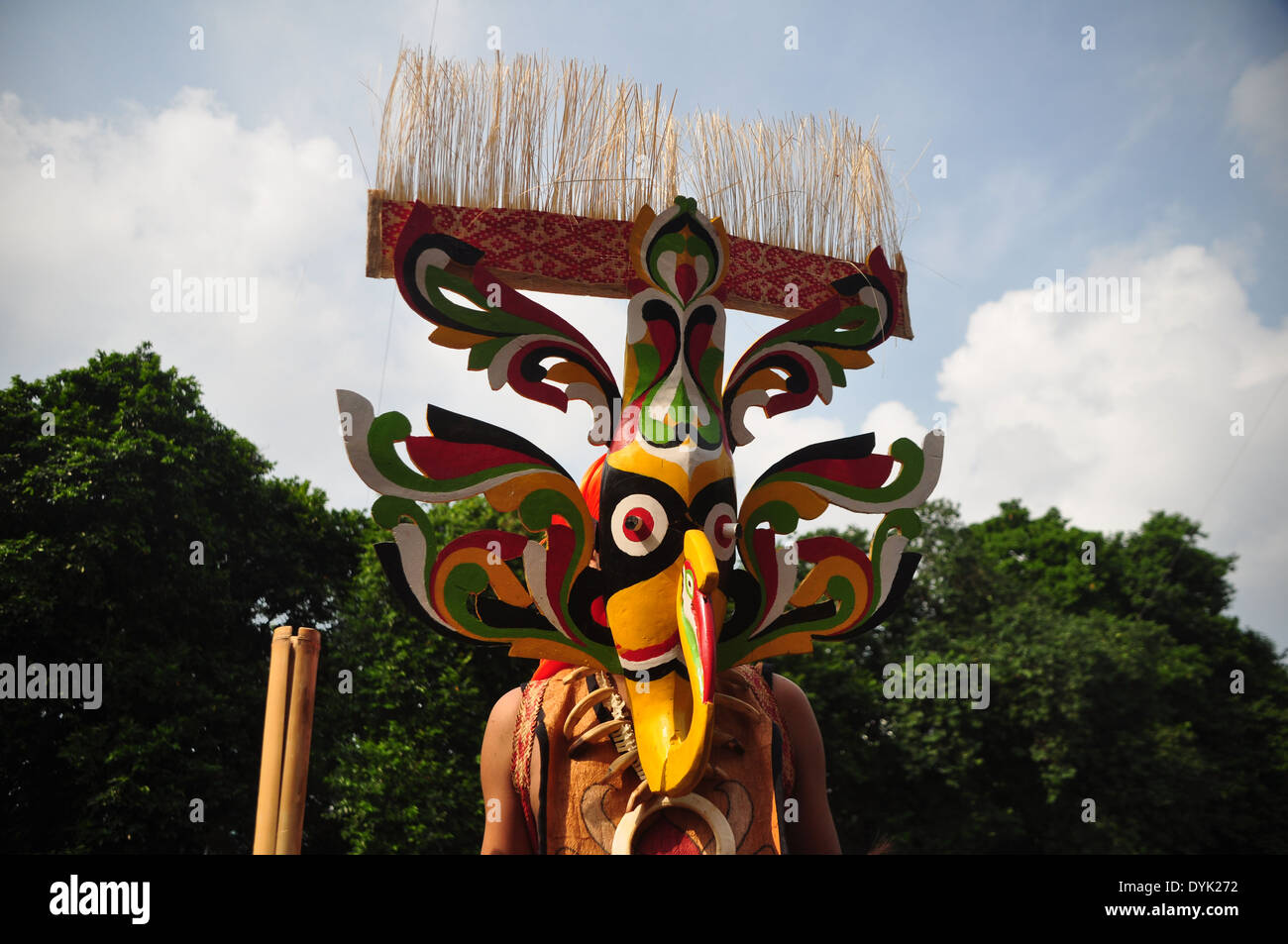 Masque traditionnel de la tribu Dayak Banque D'Images