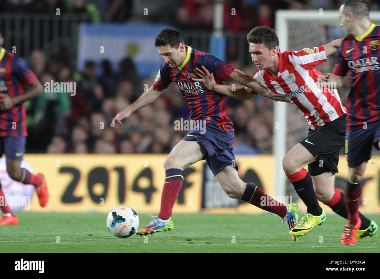 Barcelone, Espagne. Apr 20, 2014. Messi en action pendant le match de championnat espagnol entre FC. Barcelone et Ath. de Bilbao dans le Nou Camp stadium : Action Crédit Plus Sport/Alamy Live News Banque D'Images