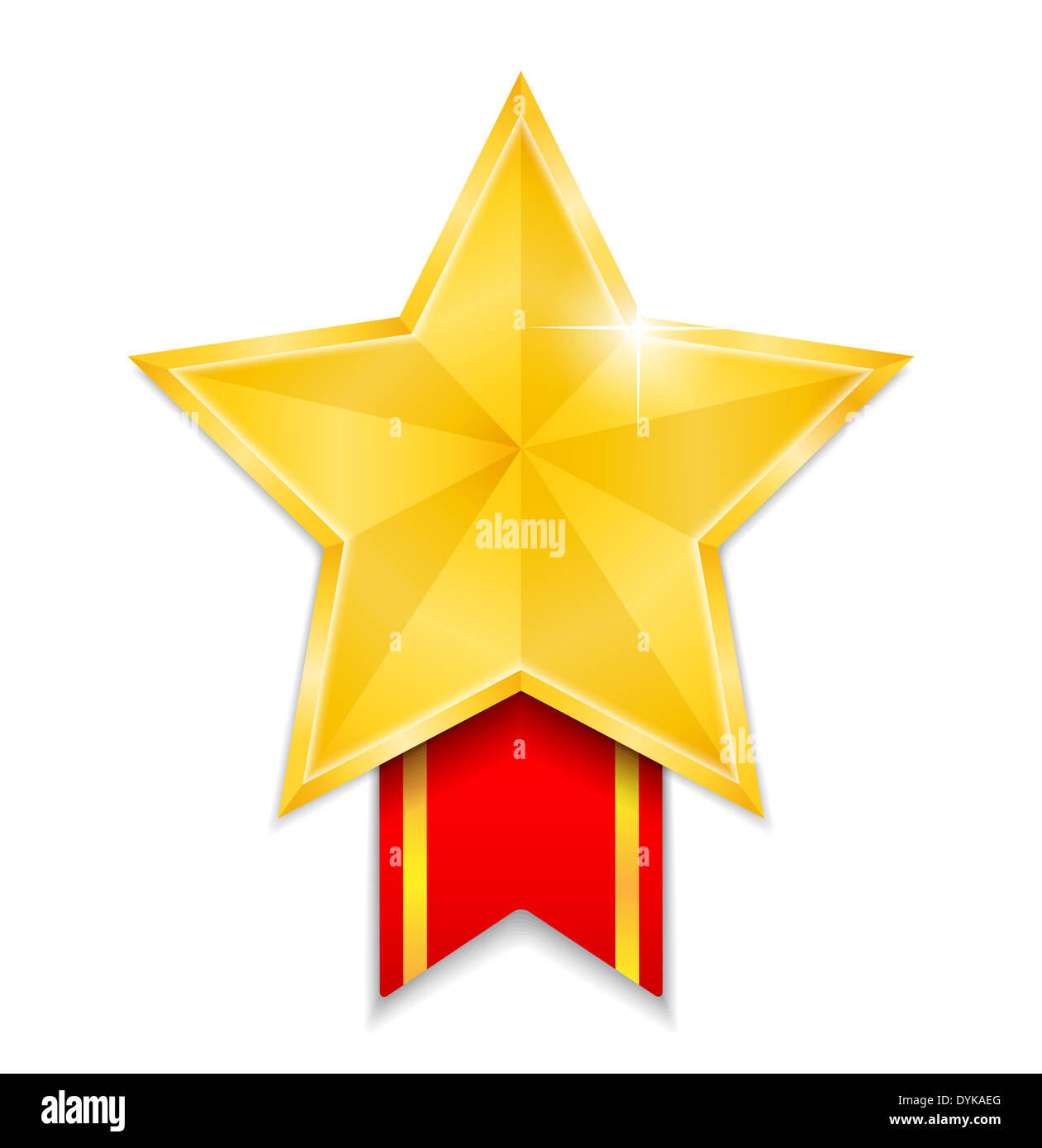 Médaille en forme d'étoile sur fond blanc Banque D'Images