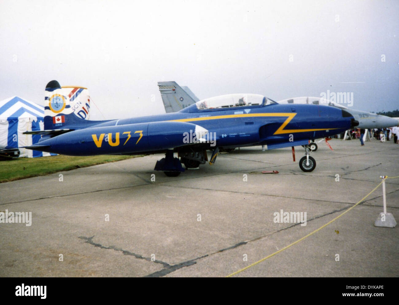 Le Canadair CT-133 Silver Star, une variante du Lockheed T-33, était exploité par les Forces armées canadiennes. L'avion est vu ici à Abbotsford, en Colombie-Britannique. Banque D'Images