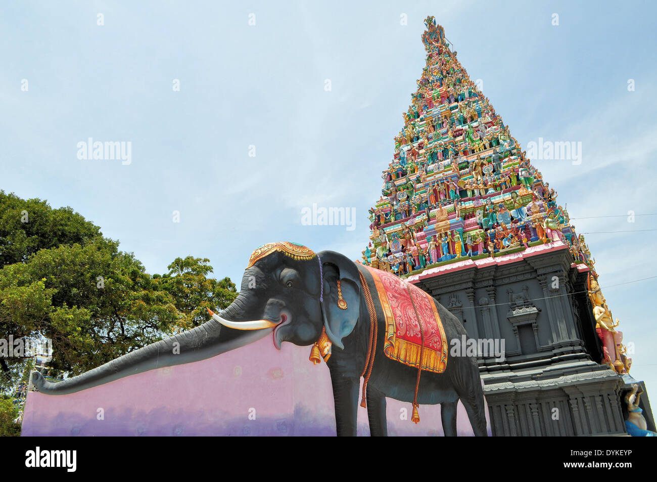 La figure de l'éléphant sur l'île de temple hindou, Sri Lanka Banque D'Images