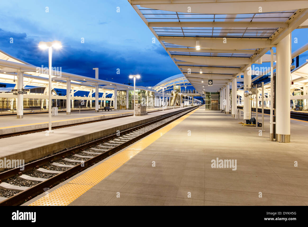 Terminal de trains de banlieue de la gare Union, Denver, Denver, Colorado USA Banque D'Images