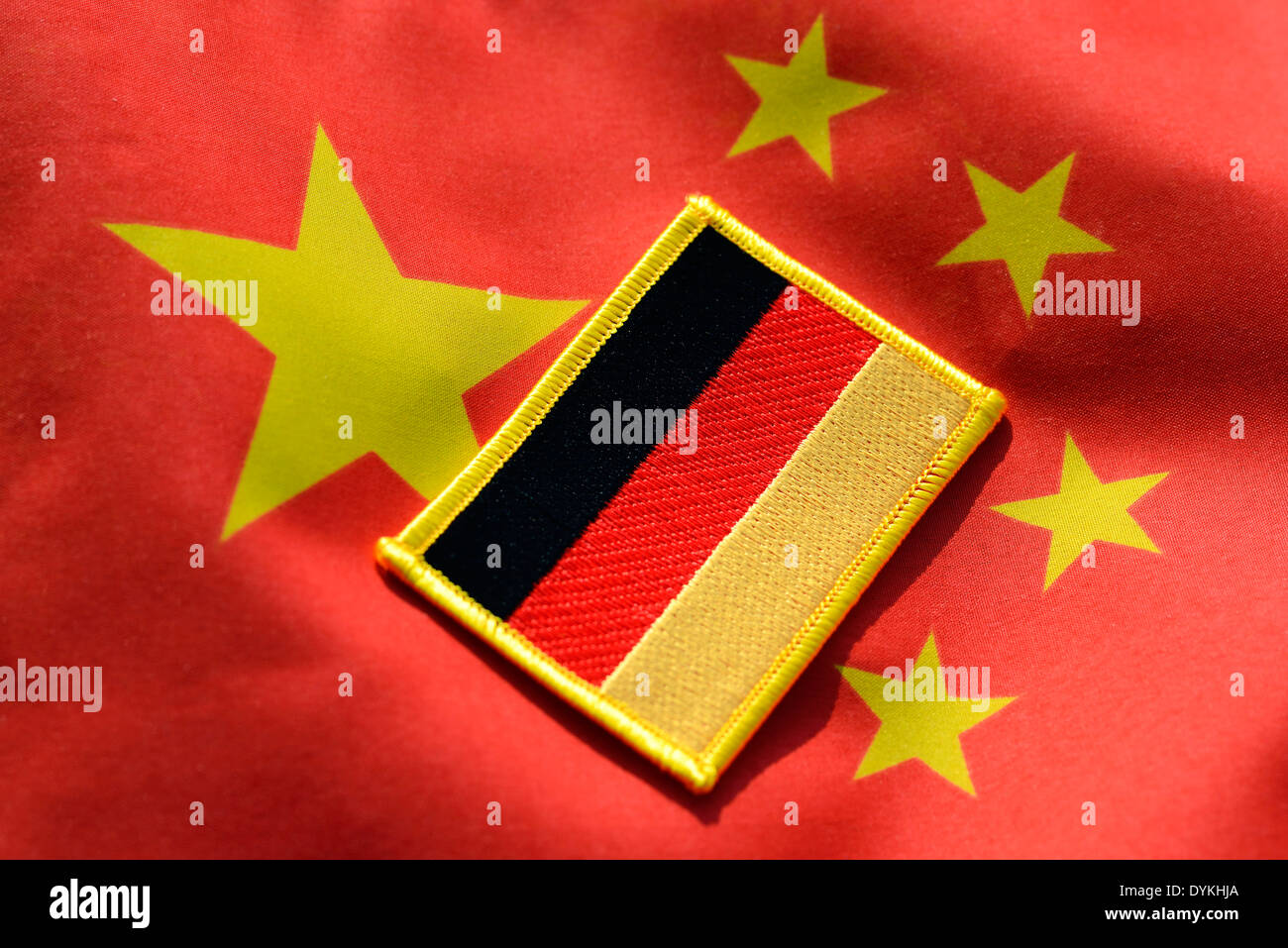 Deutschlandfahne China-Fahne in Deutschland und der Wirtschaftsbeziehungen, Chine Banque D'Images