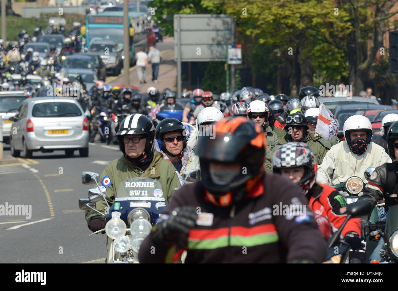 Le Shakedown de Southend, organisé par ACE Cafe, est un événement annuel avec les motos et scooters sur l'Easter Bank Holiday Monday Banque D'Images