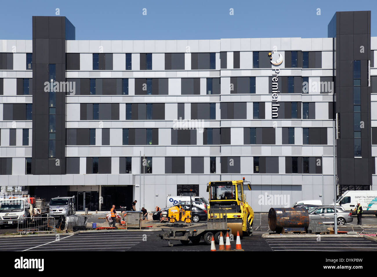 Un chantier de construction Premier Inn, Pacific Drive, Pacific Quay, Glasgow, Écosse, Royaume-Uni Banque D'Images