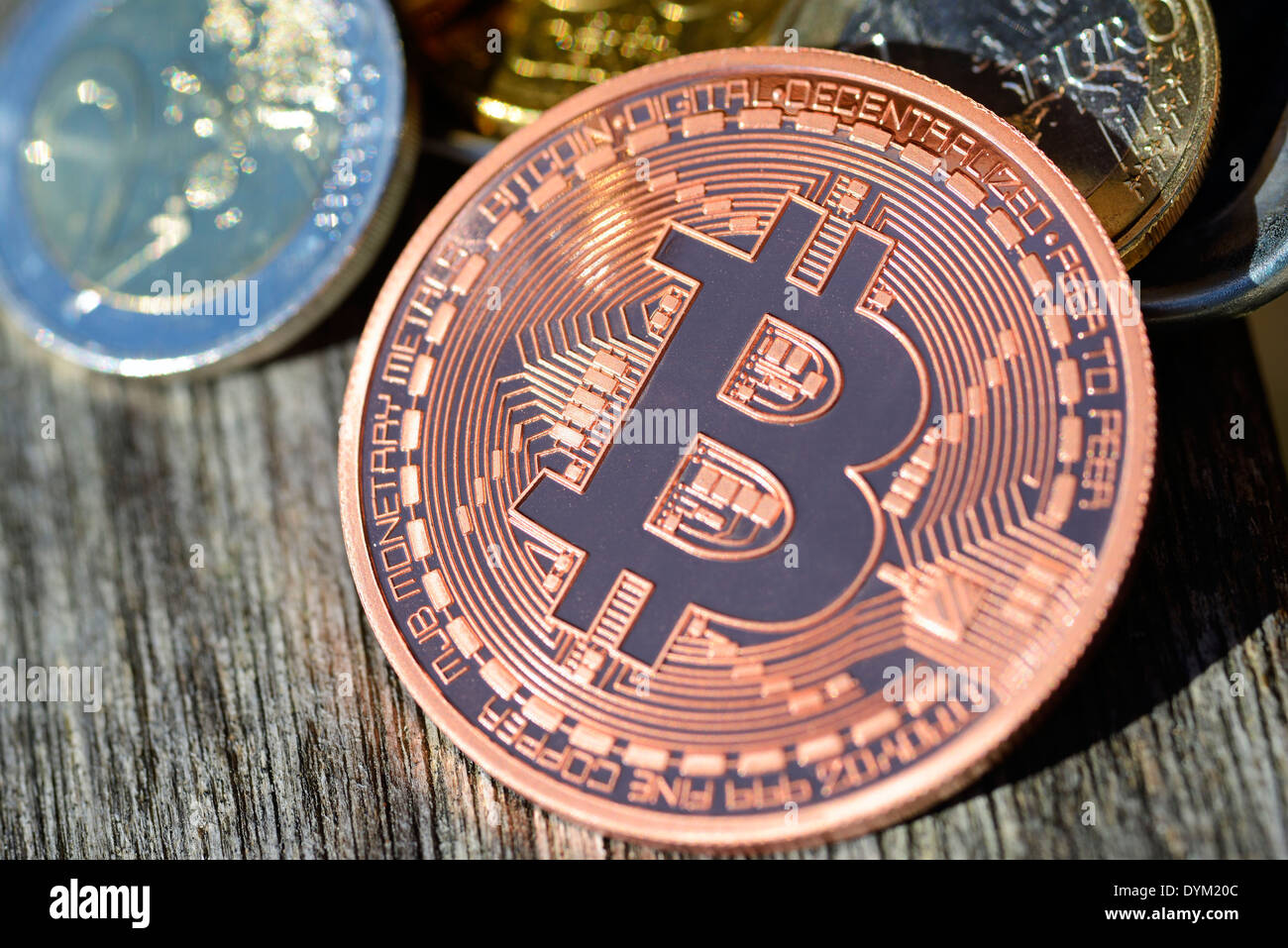 Bitcoin-Münze Symbole als für die digitale Online-Währung Banque D'Images