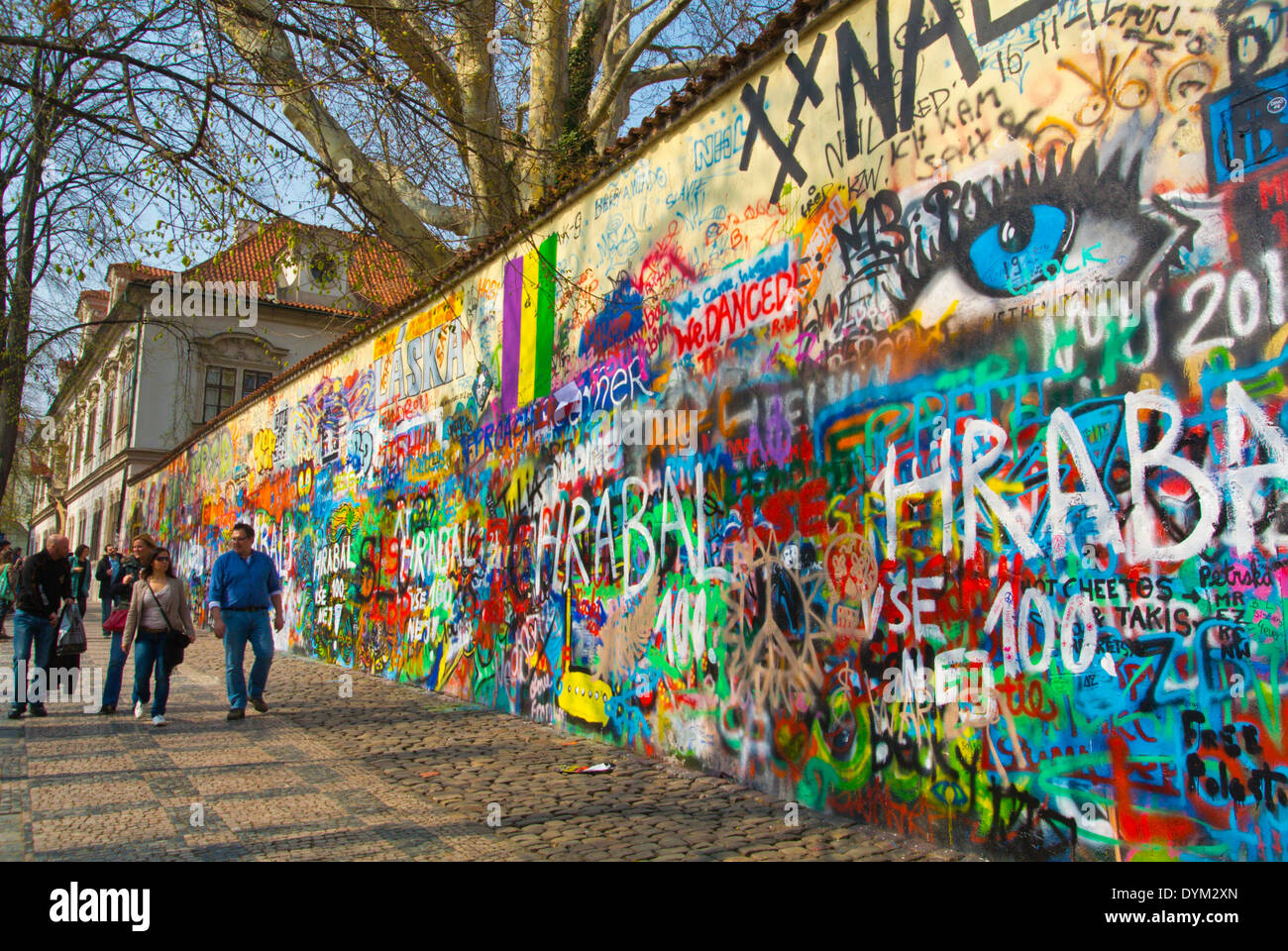 John Lennon wall, Mala Strana, Prague, République Tchèque, Europe Banque D'Images