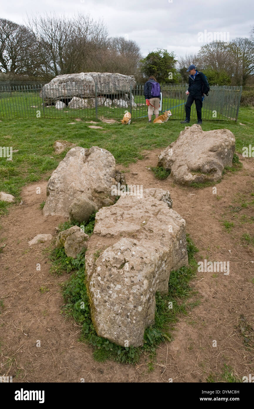 Chambre funéraire néolithique à Lligwy près de Llangefni sur Anglesey au nord du Pays de Galles UK Banque D'Images