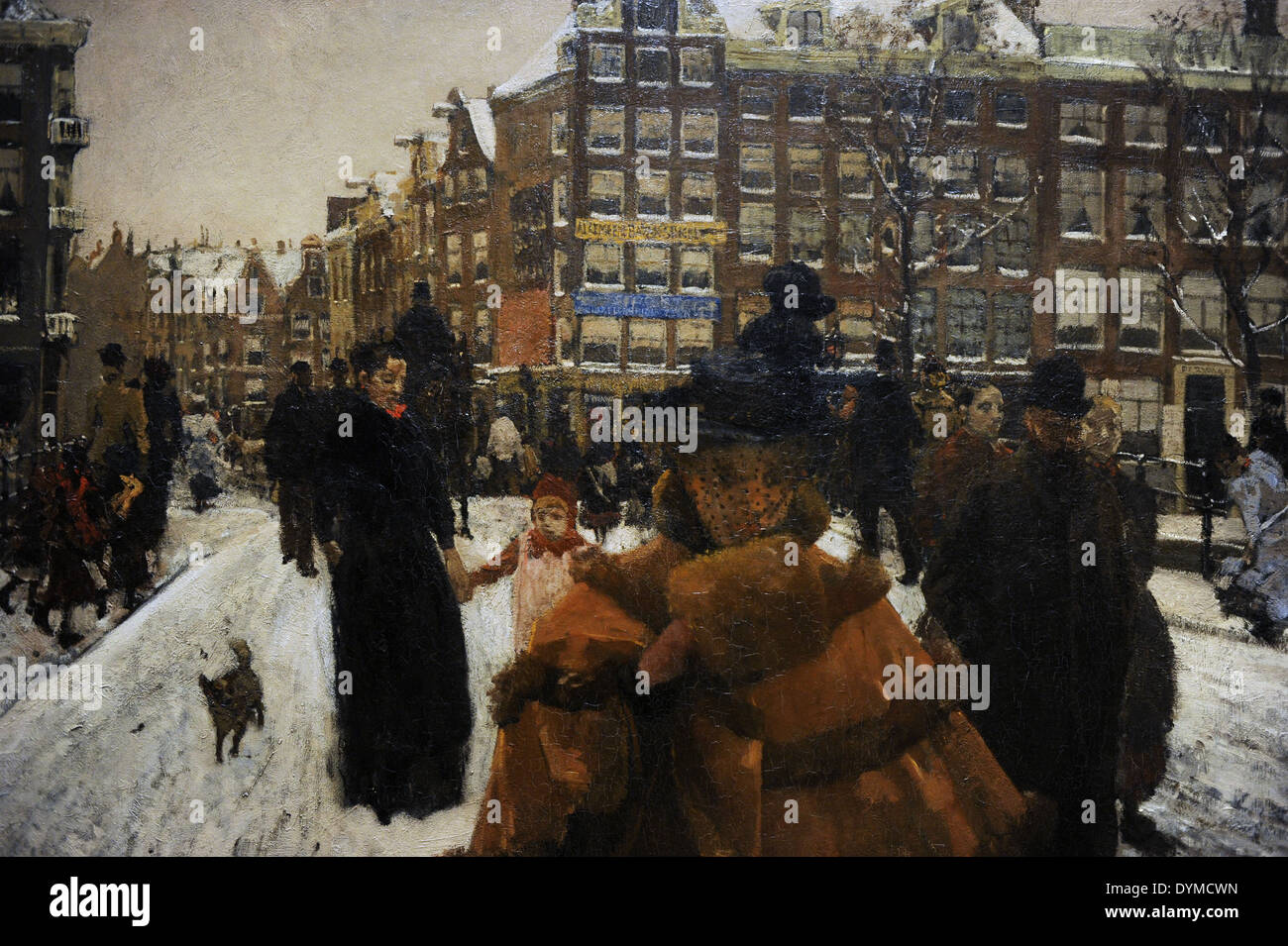 George Hendrik Breitner (1857-1923). Peintre hollandais. Le pont Singel à Paleisstraat à Amsterdam, 1896-1898. Banque D'Images