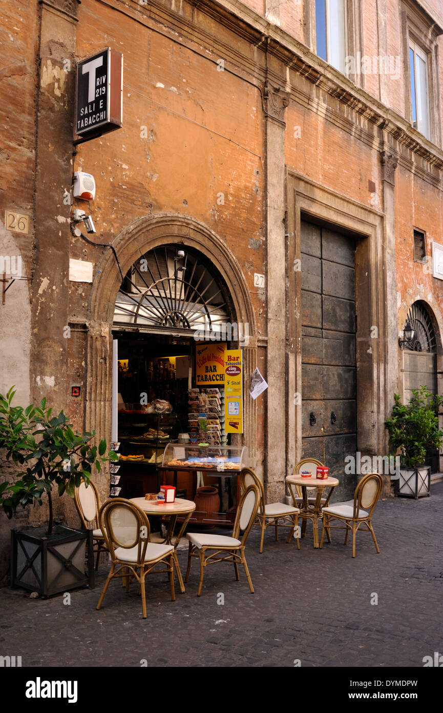 Italie, Rome, via dei Coronari, bar Banque D'Images