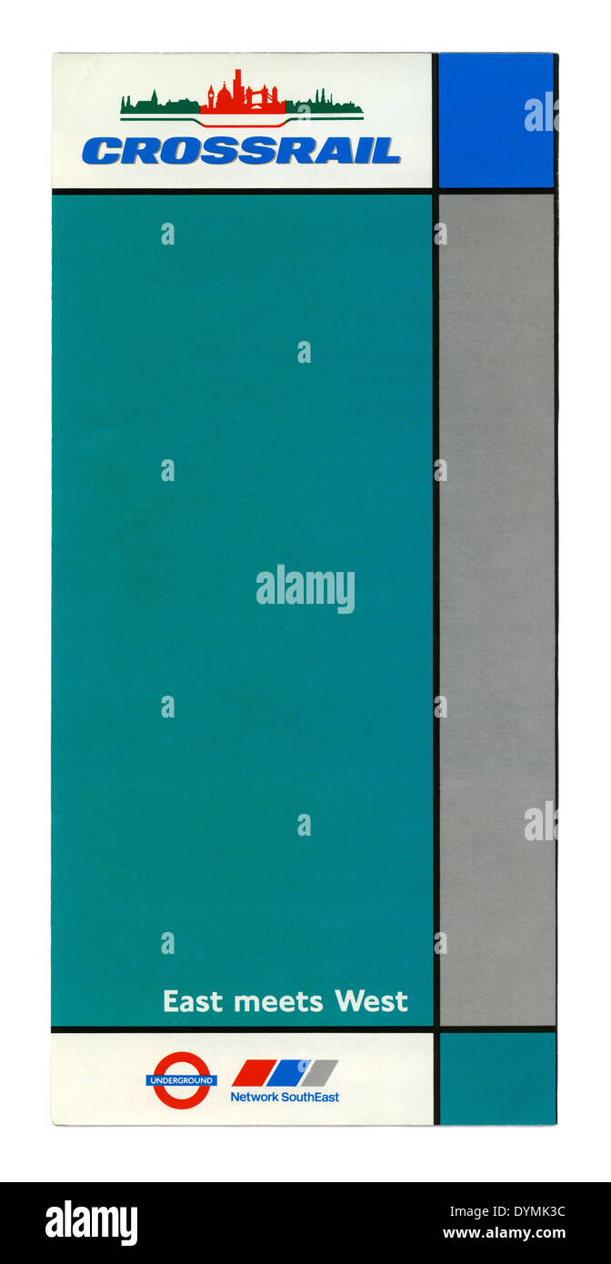 Couvrir d'un traverse brochure du début des années 90, avec des plans pour l'itinéraire ferroviaire ci-dessous centre de Londres - avec une ligne à Aylesbury Banque D'Images