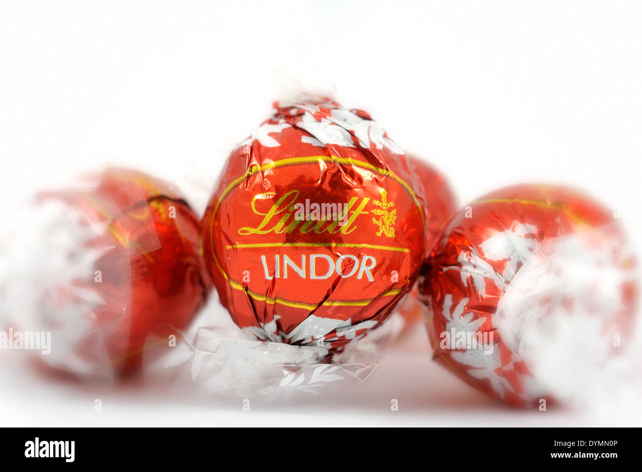 Chocolats emballés Lindor Lindt Banque D'Images