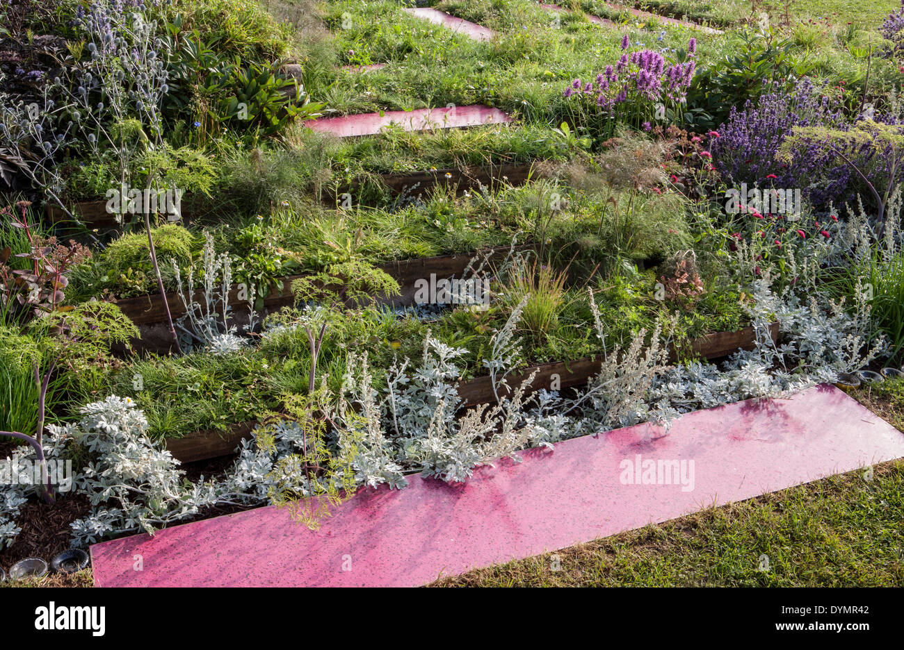 Le parc Tatton RHS Flower Show 2013 Sens GreEnCO conçu par Christopher James construit par des paysages Ltd médaille d'e Banque D'Images