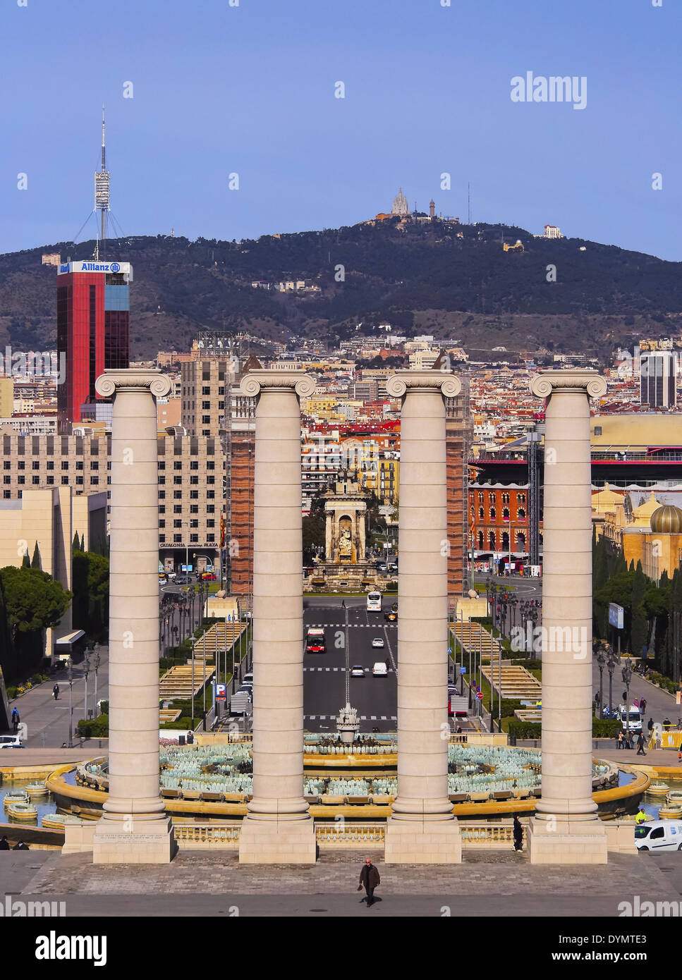 Placa Espanya - Place d'Espagne à Barcelone, Catalogne, Espagne Banque D'Images
