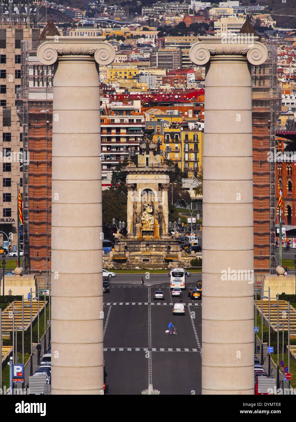 Placa Espanya - Place d'Espagne à Barcelone, Catalogne, Espagne Banque D'Images