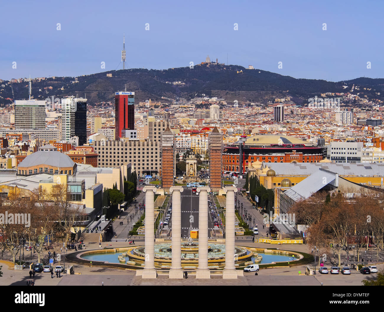 Placa Espanya - Place d'Espagne à Barcelone, Catalogne, Espagne Banque D'Images