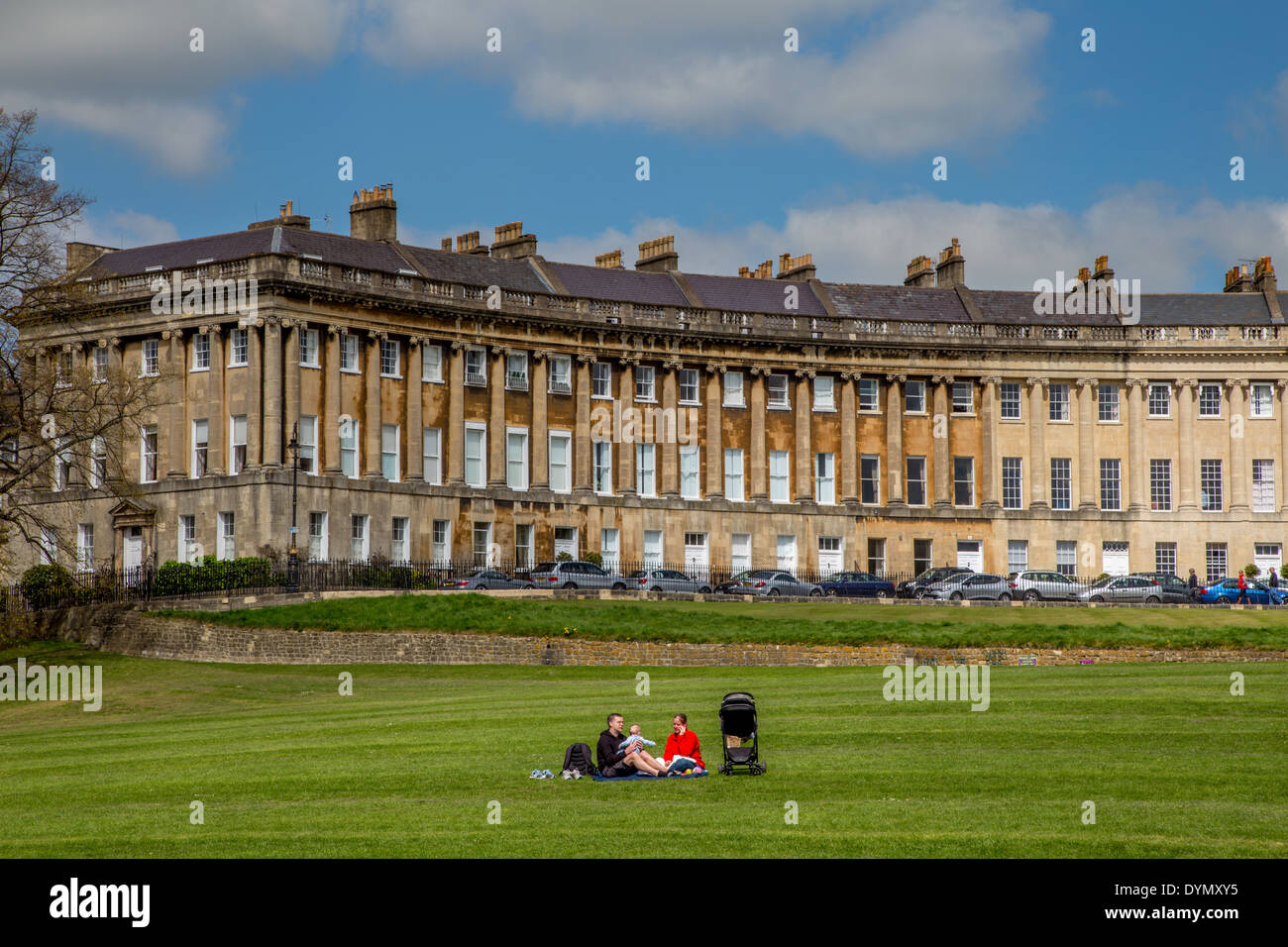 Maisons Mitoyennes sur le Royal Crescent, Bath, Somerset Banque D'Images