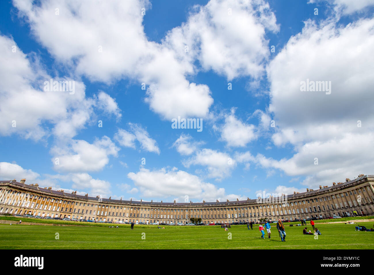 Maisons Mitoyennes sur le Royal Crescent, Bath, Somerset Banque D'Images