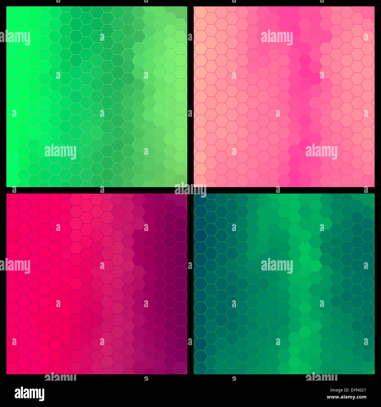 Ensemble de quatre motif coloré géométrique Banque D'Images