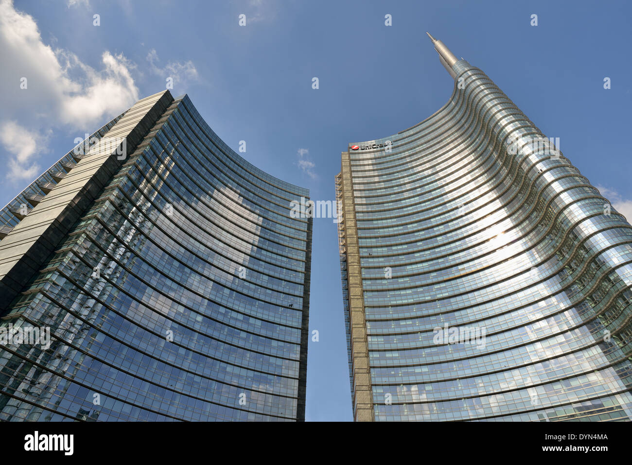 Tour d'UniCredit, Milan, siège de la banque UniCredit (Gae Aulenti vue sur place). Banque D'Images