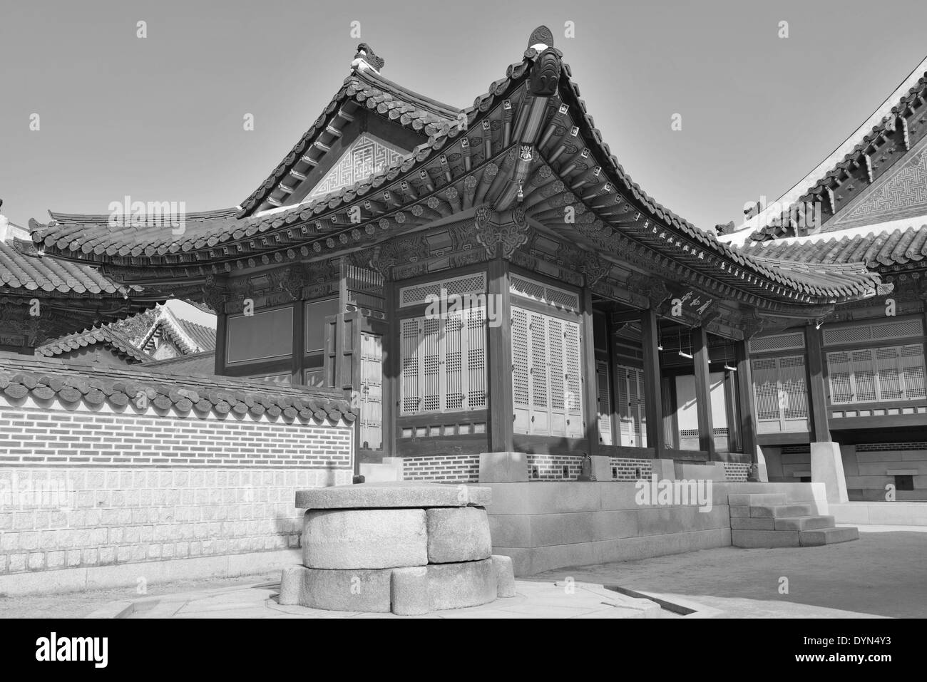 L'architecture traditionnelle dans les palais royaux, Séoul, Corée du Sud Banque D'Images