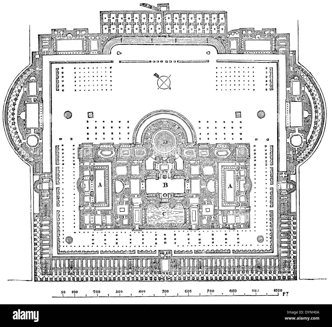 Plan d'étage des Thermes de Caracalla Banque D'Images