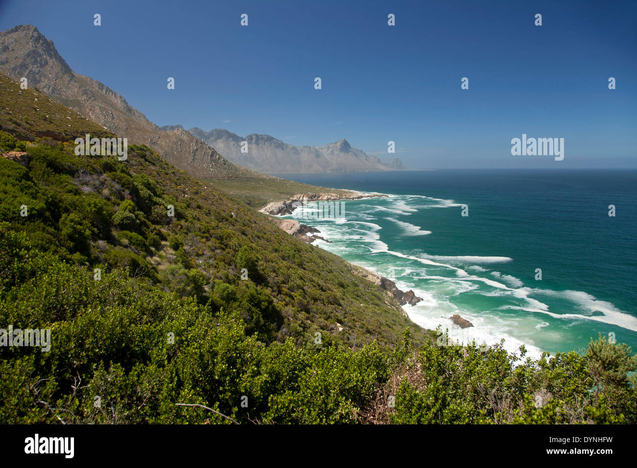 Vue sur la côte près de Kogel Bay, Falsebay, Western Cape, Afrique du Sud Banque D'Images
