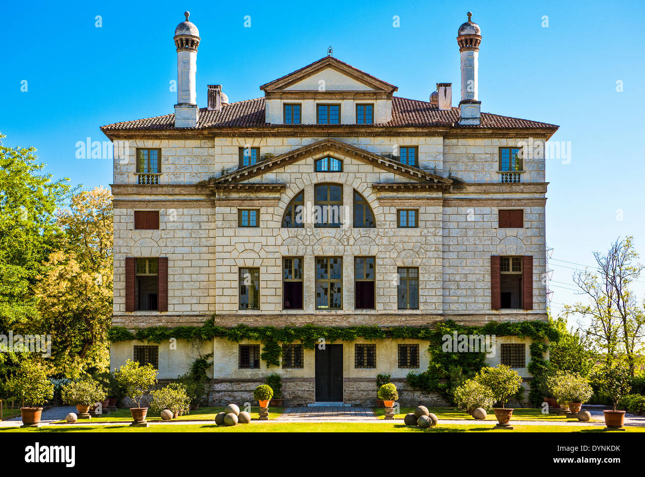 L'Italie, Vénétie, Malcontenta di Mira, la Villa Foscari La Malcontenta (côté arrière), architecte Andrea Palladio. Banque D'Images